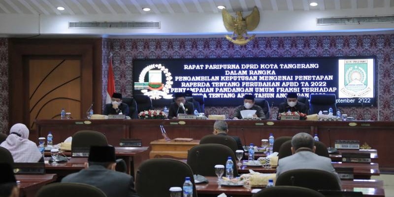 Rapat paripurna DPRD Kota Tangerang dalam rangka pengambilan keputusan perbaikan RAPBD 2022/Repro