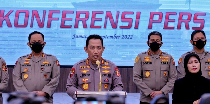 Konferensi Pers Kapolri Jenderal Listyo Sigit Prabowo terkait perkembangan kasus pembunuhan Brigadir J/Net