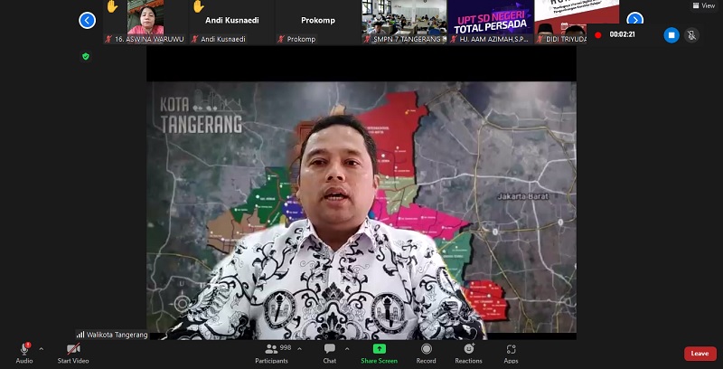 Walikota Tangerang Arief R. Wismansyah membuka acara webinar Pentingnya Literasi Digital Untuk Pengembangan Karakter Pelajar"/Dok
