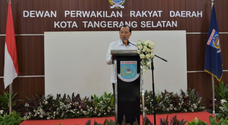 Ketua Mahkamah Kehormatan Dewan (MKD) DPR RI Adang Darajatun dalam sosialisasi ke DPRD Tangerang Selatan, Selasa (4/4). (Dok. DPR)