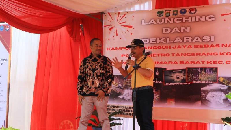 Wakil Walikota Tangerang Sachrudin saat launcing Kampung Tangguh Jaya Bebas Narkoba. (Foto: Dok Pemkot)