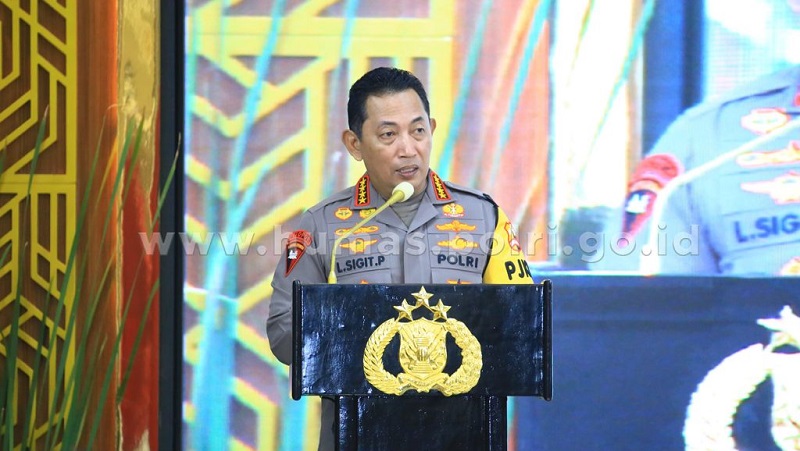 Kapolri Jenderal Pol. Listyo Sigit Prabowo dalam rilis akhir Tahun (RAT). (Foto: Dok Humas Polri)
