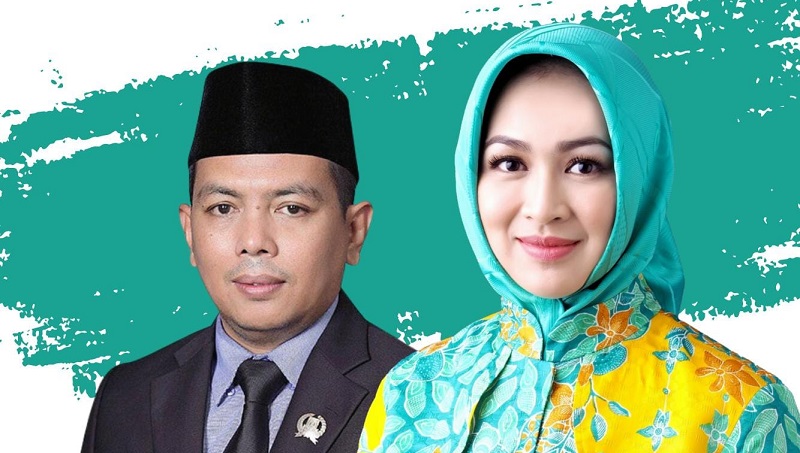 Dua kandidat calon Gubernur Banten Airin Rachmi Diany dan Andra Soni. (Foto: Repro)
