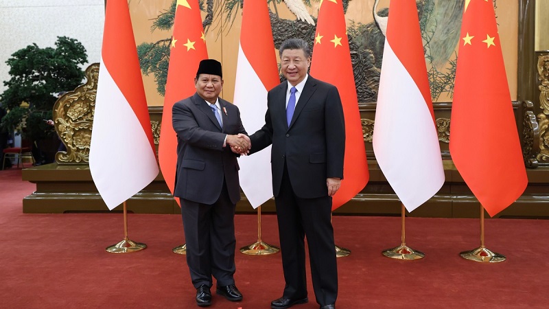 Presiden China Xi Jinping bersama Menteri Pertahanan Prabowo Subianto. (Foto: Dok Humas Kemhan)