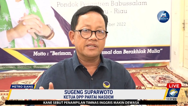 Ketua DPP Partai NasDem, Sugeng Suparwoto. (Foto: Repro)